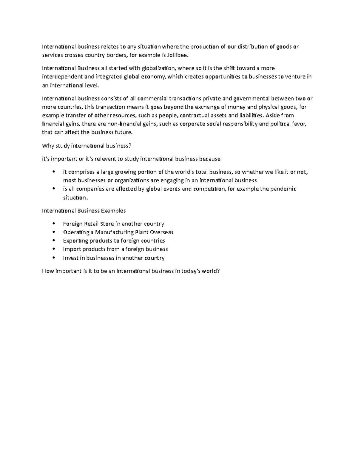 Module 1 videos - About international trade - International business ...