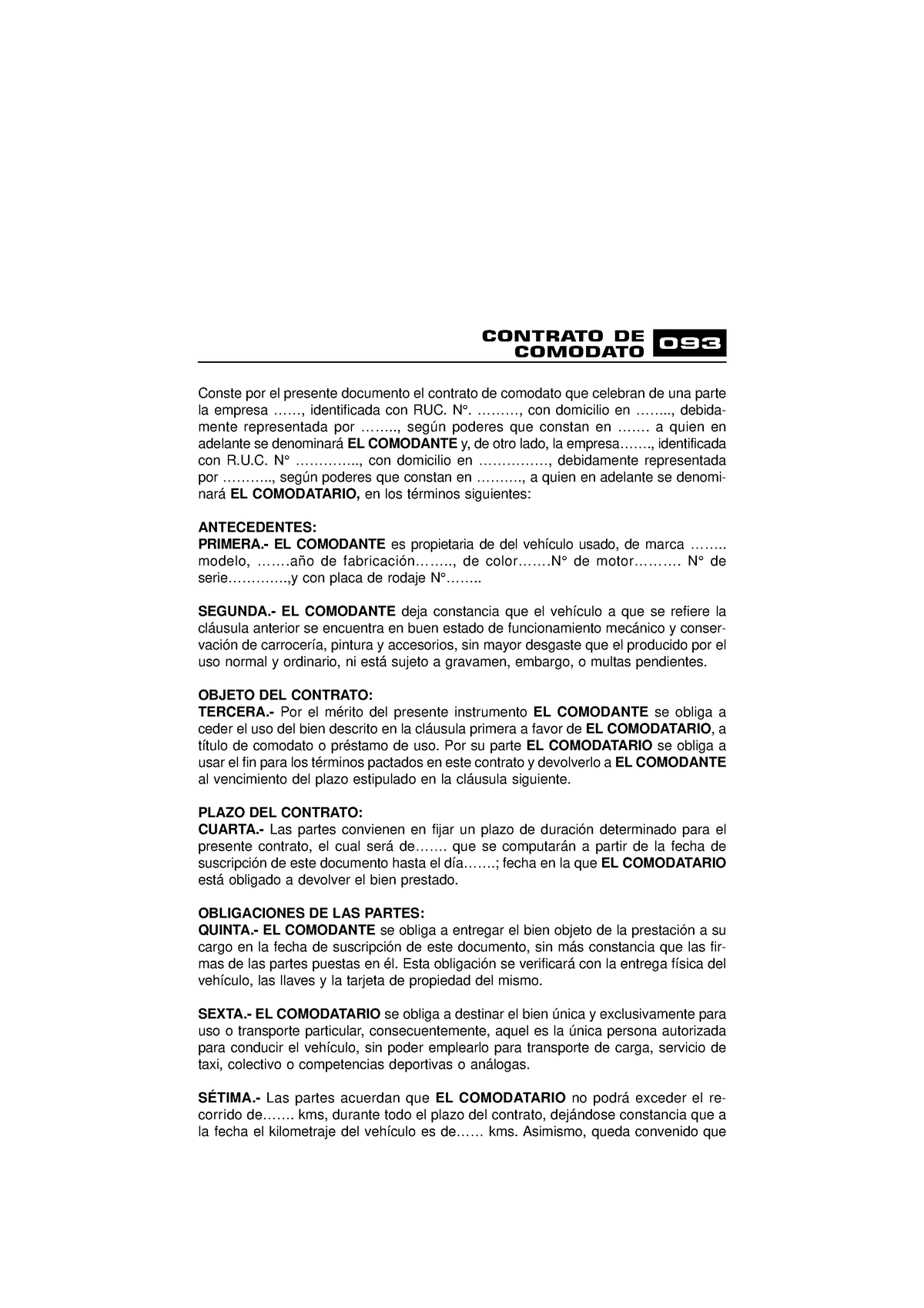 093 Modelo De Contratos Documentos Empresariales Y Laborales