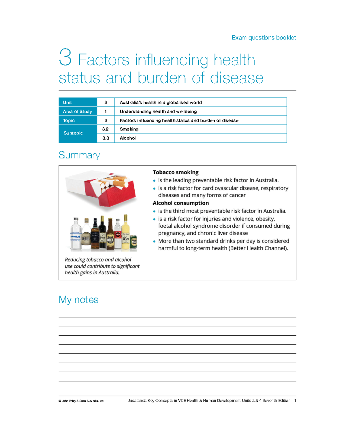 Hhd exam booklet chapter 3 - Exam questions booklet 3 Factors ...