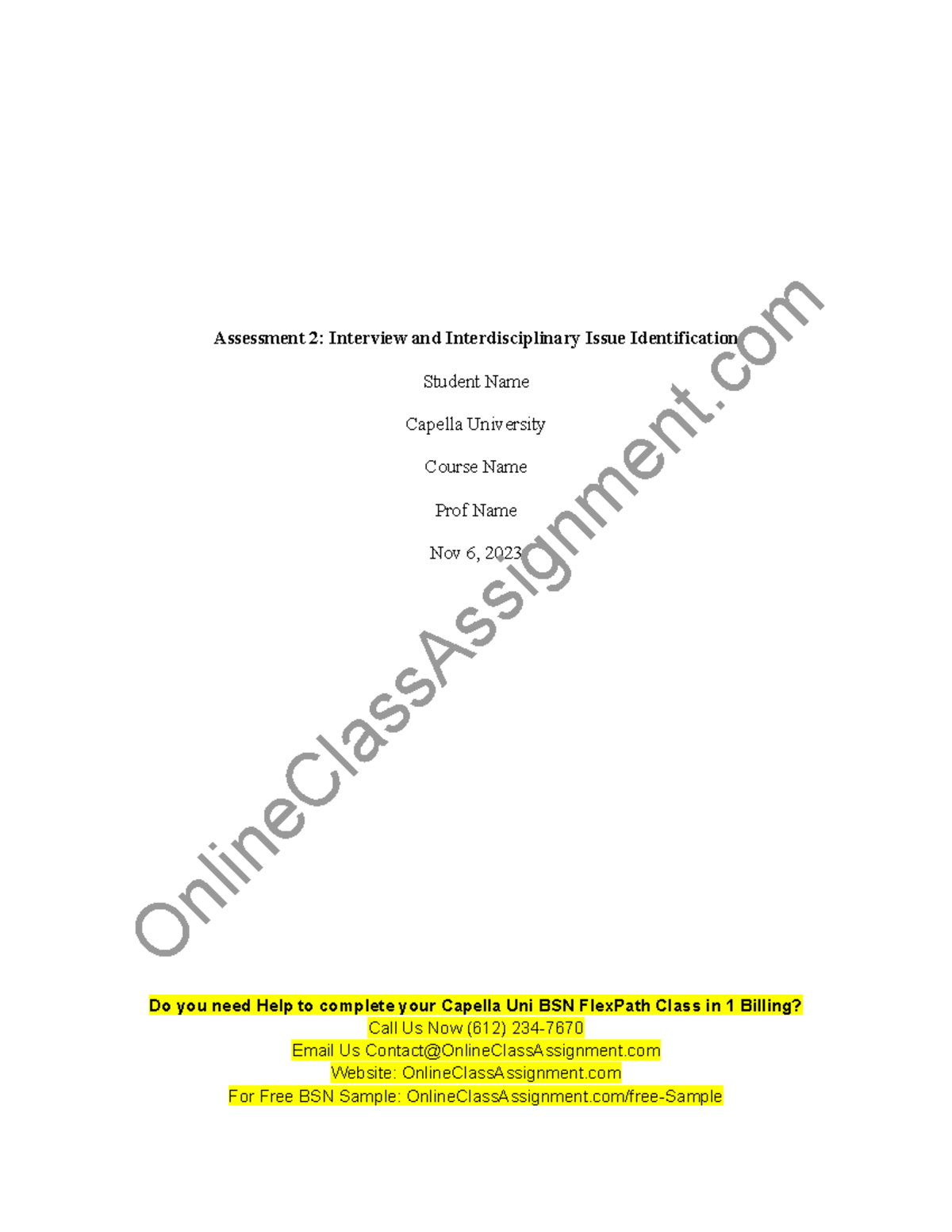 Nurs fpx 4010 assessment 2 interview and interdisciplinary issue ...