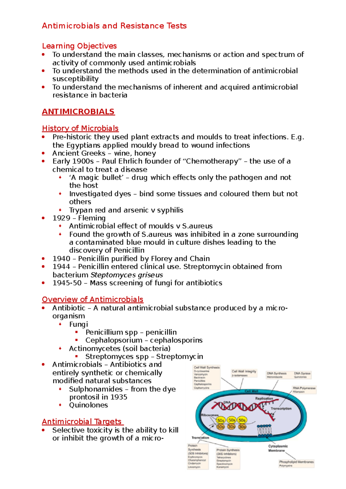 Lecture 9 - Antimicrobials - Antimicrobials and Resistance Tests ...