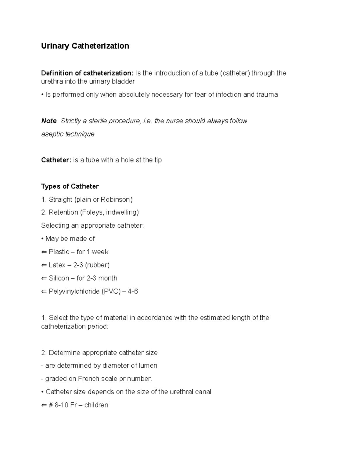 Urinary Catheterization Urinary Catheterization Definition of