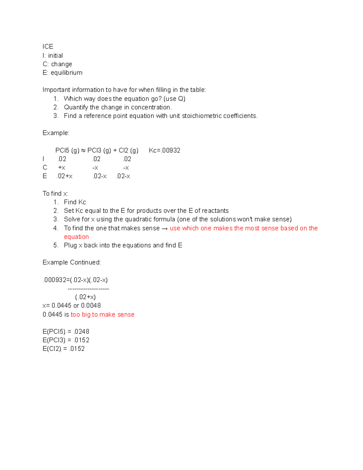 ICE tables Explanation and works out example of an ICE table. ICE I