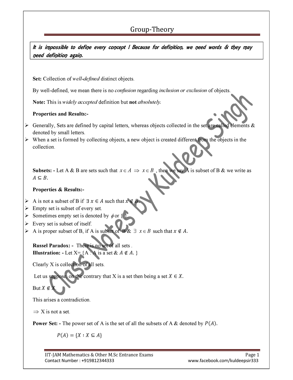 Group Theory Complete Eddited Without Questions - IIT-JAM Mathematics ...