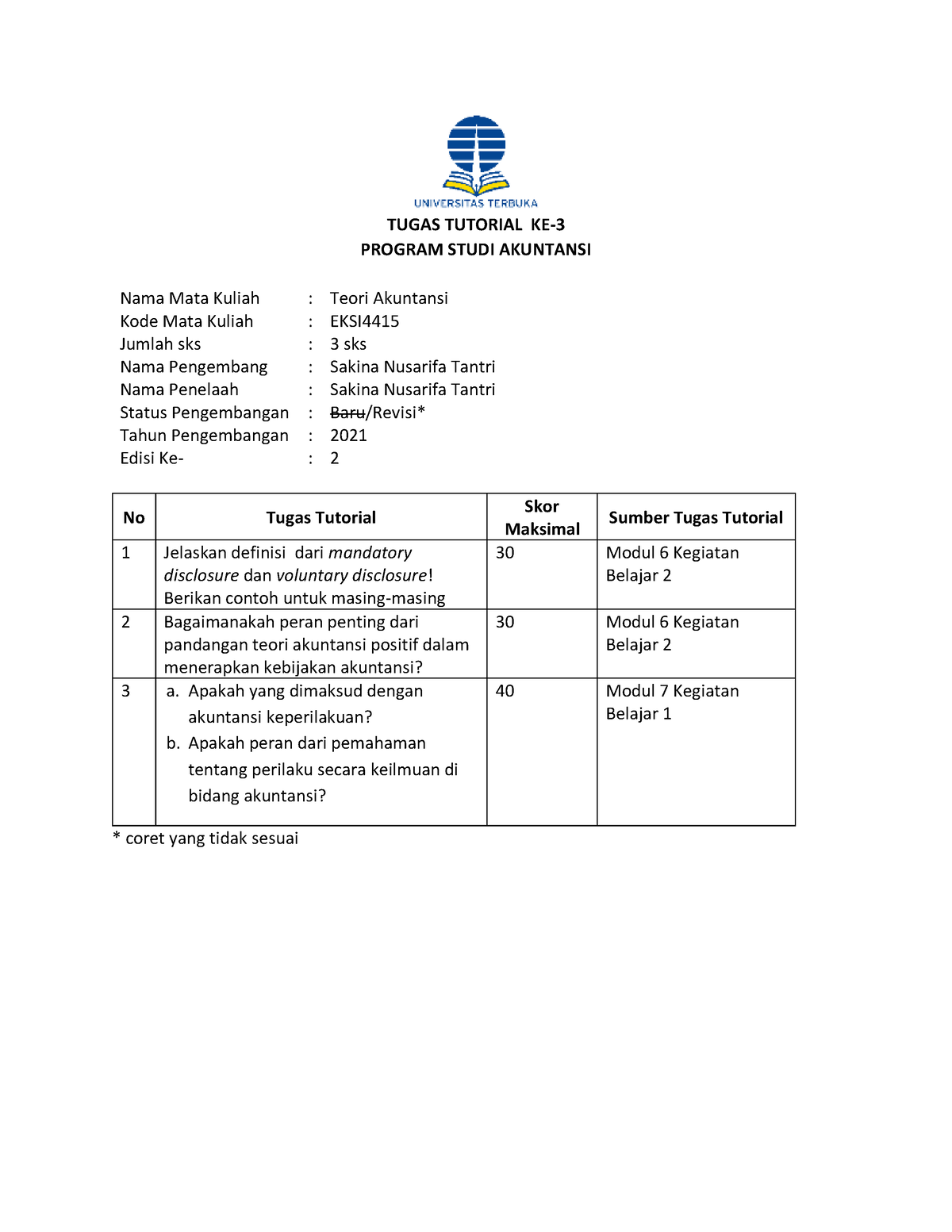 Tegar Briyan M T-043485038-T3- EKSI4415 - TUGAS TUTORIAL KE- PROGRAM ...