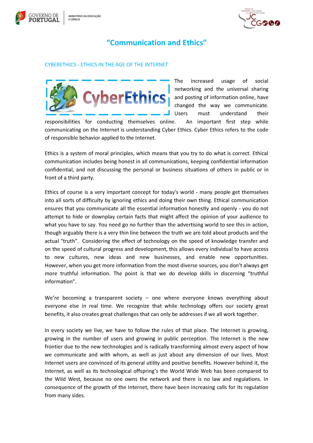 essay on cyber ethics