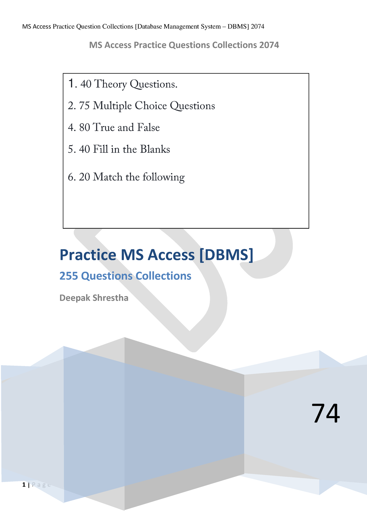 Practical Ms Access - MS Access Practice Questions Collections 2074 74 ...