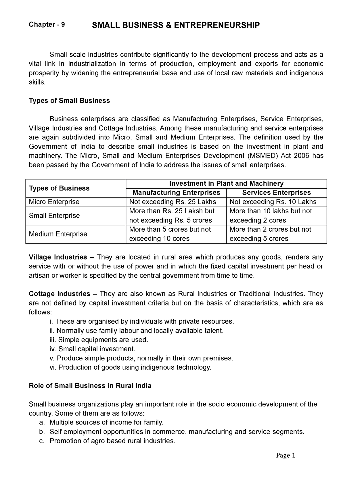 Ch - 9 Small Business & Entrpreneurship 1.3 (1)-converted - Page 1 ...