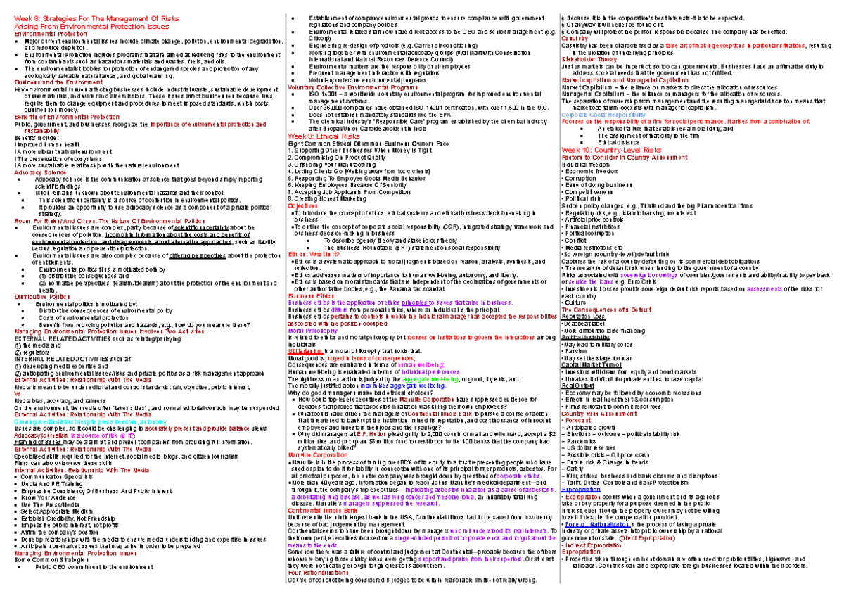 IBUS1000 Cheatsheet / Memory Aid - Week 8: Strategies For The ...