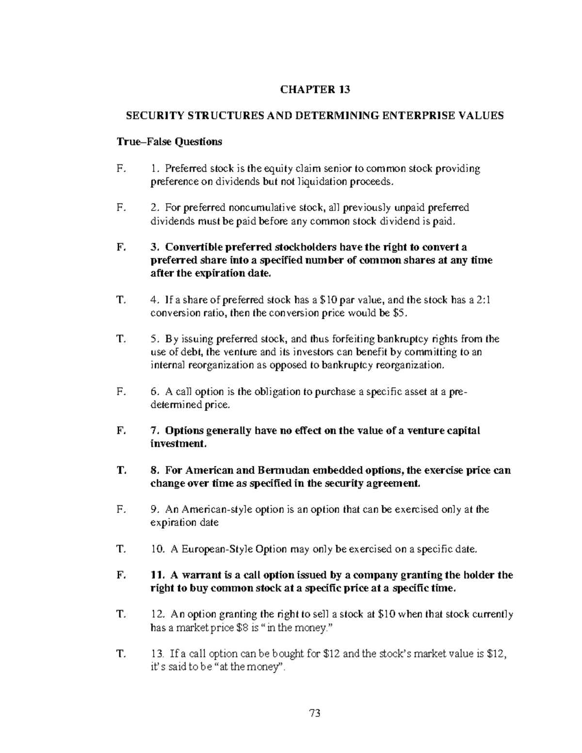 Ch13 - Testbank - 73 CHAPTER 13 SECURITY STRUCTURES AND DETERMINING ...
