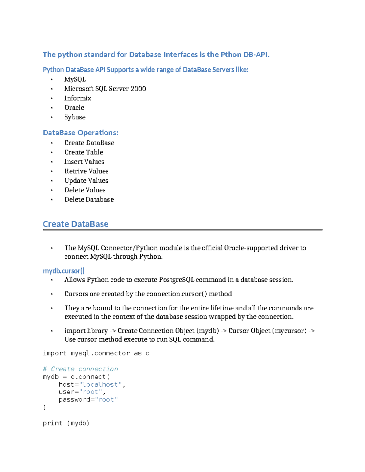 Unit-3 12 Rdbms in python - The python standard for Database Interfaces ...