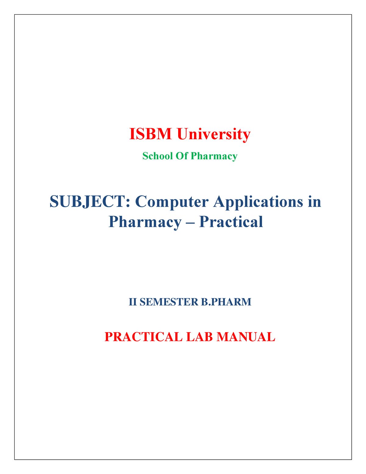 computer-applications-in-pharmacy-practical-by-praveen-sir-isbm