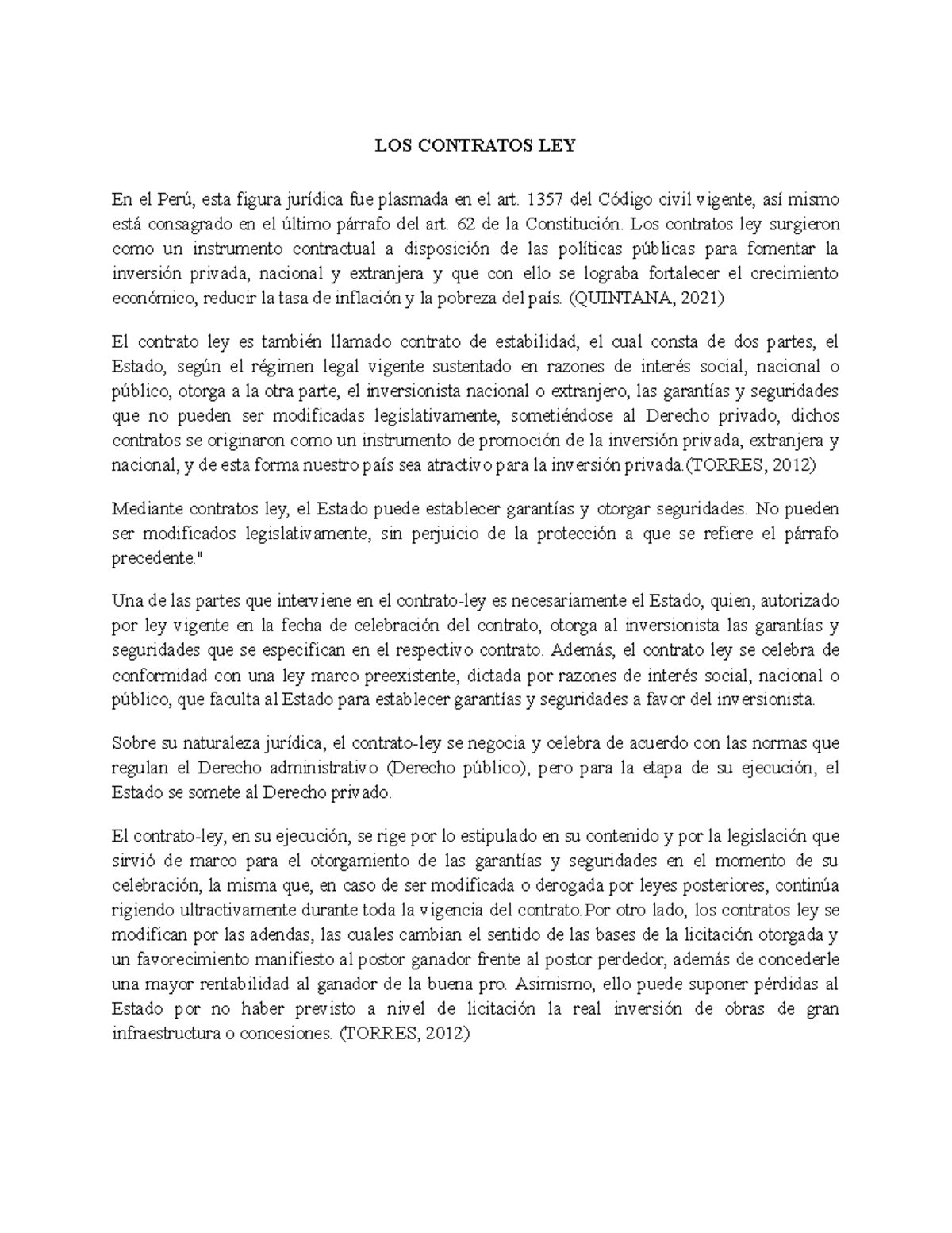Contratos LEY - LOS CONTRATOS LEY En el Perú, esta figura jurídica fue ...