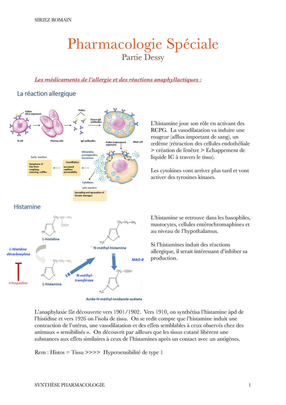 Synthèse Dessy Q2 - Résumé Pharmacologie Spéciale (2ème Partie ...