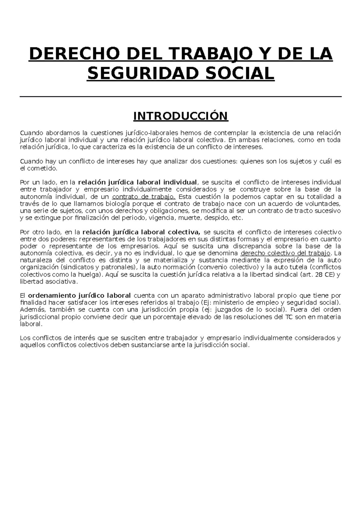 Tema 1 Elias - Apuntes - DERECHO DEL TRABAJO Y DE LA SEGURIDAD SOCIAL ...