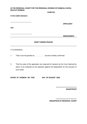 Draft Notice of Withdrawal as Attorneys of Record - IN THE MAGISTRATES ...