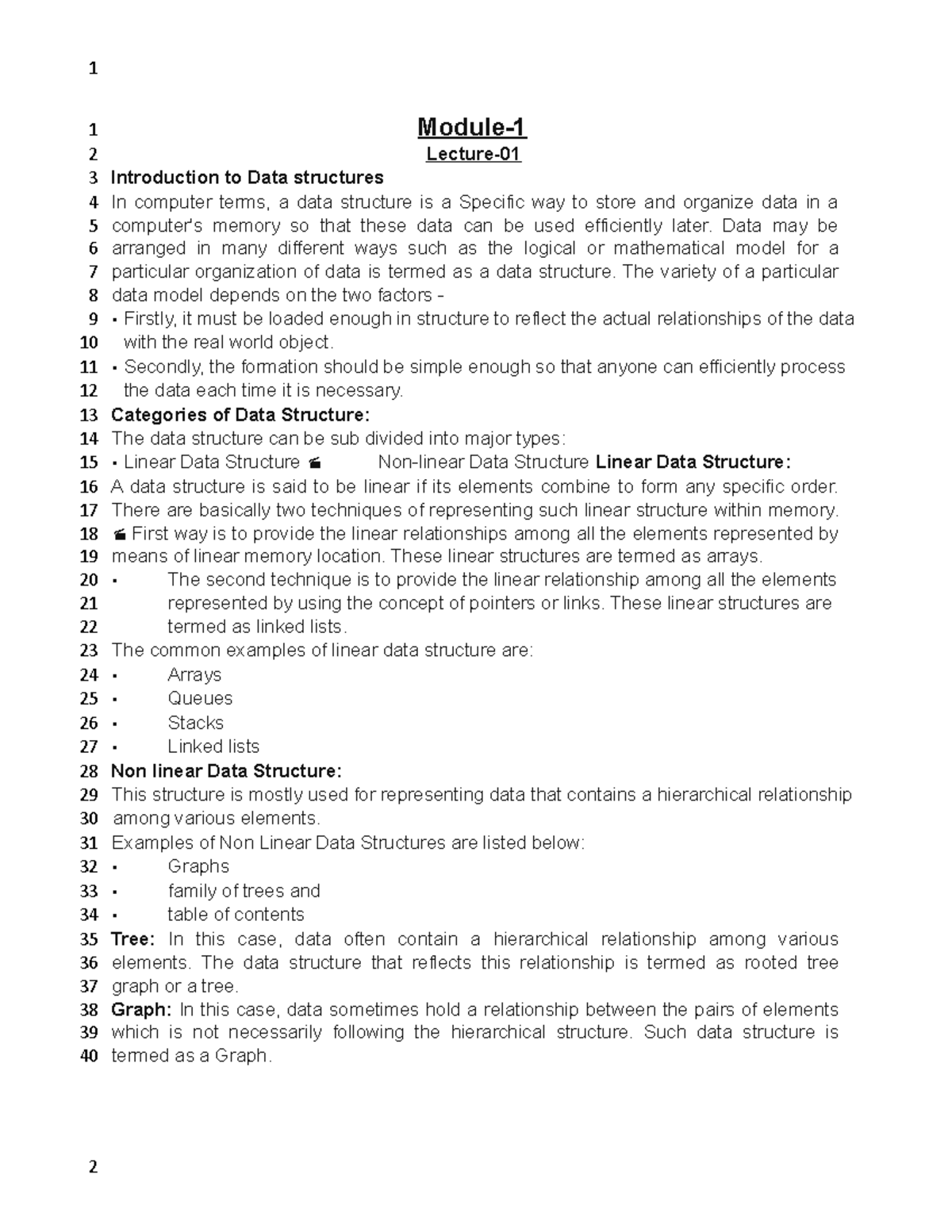 DS Complete - BY ROHNI MAM - Module- Lecture- Introduction to Data ...