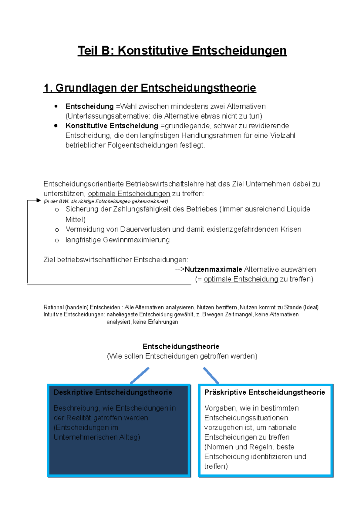 Zusammenfassung Konstitutive Entscheidungen - Teil B: Konstitutive ...