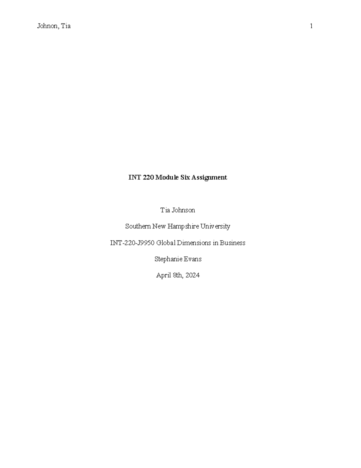 Int 220 module 6 1 assignment int 220 module six assignment tia