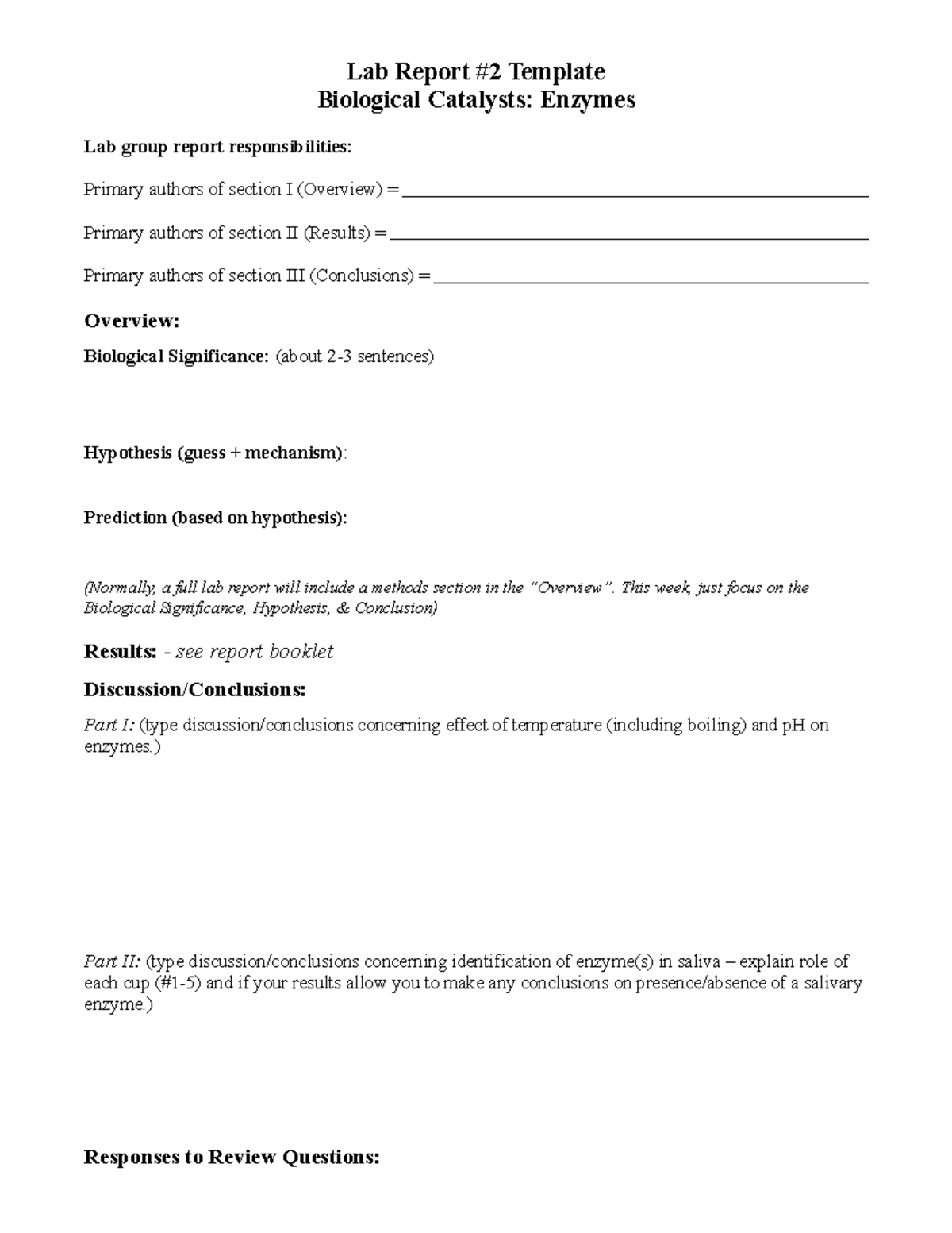 BIO161 Lab Report 2 - Cell and Molecu - Lab Report #2 Template ...
