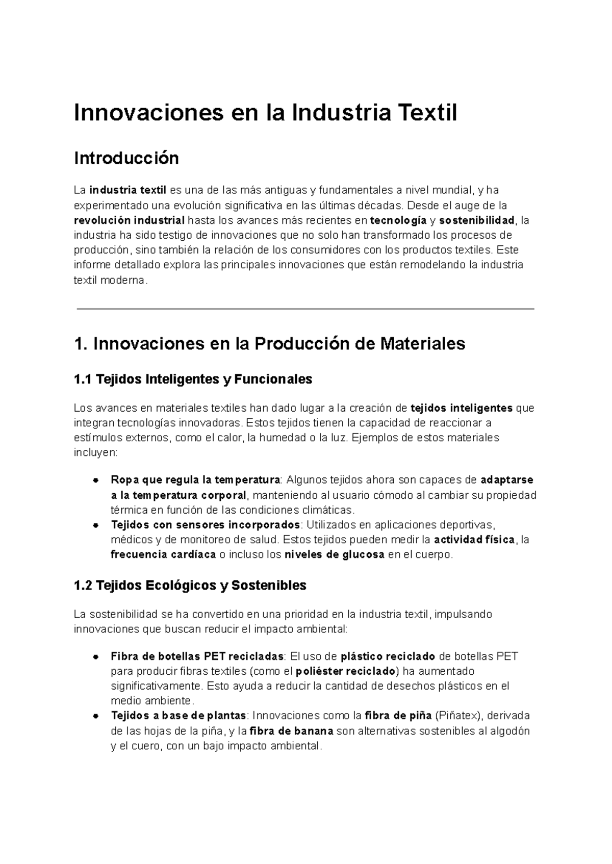 Innovaciones en la Industria Textil - Innovaciones en la Industria ...