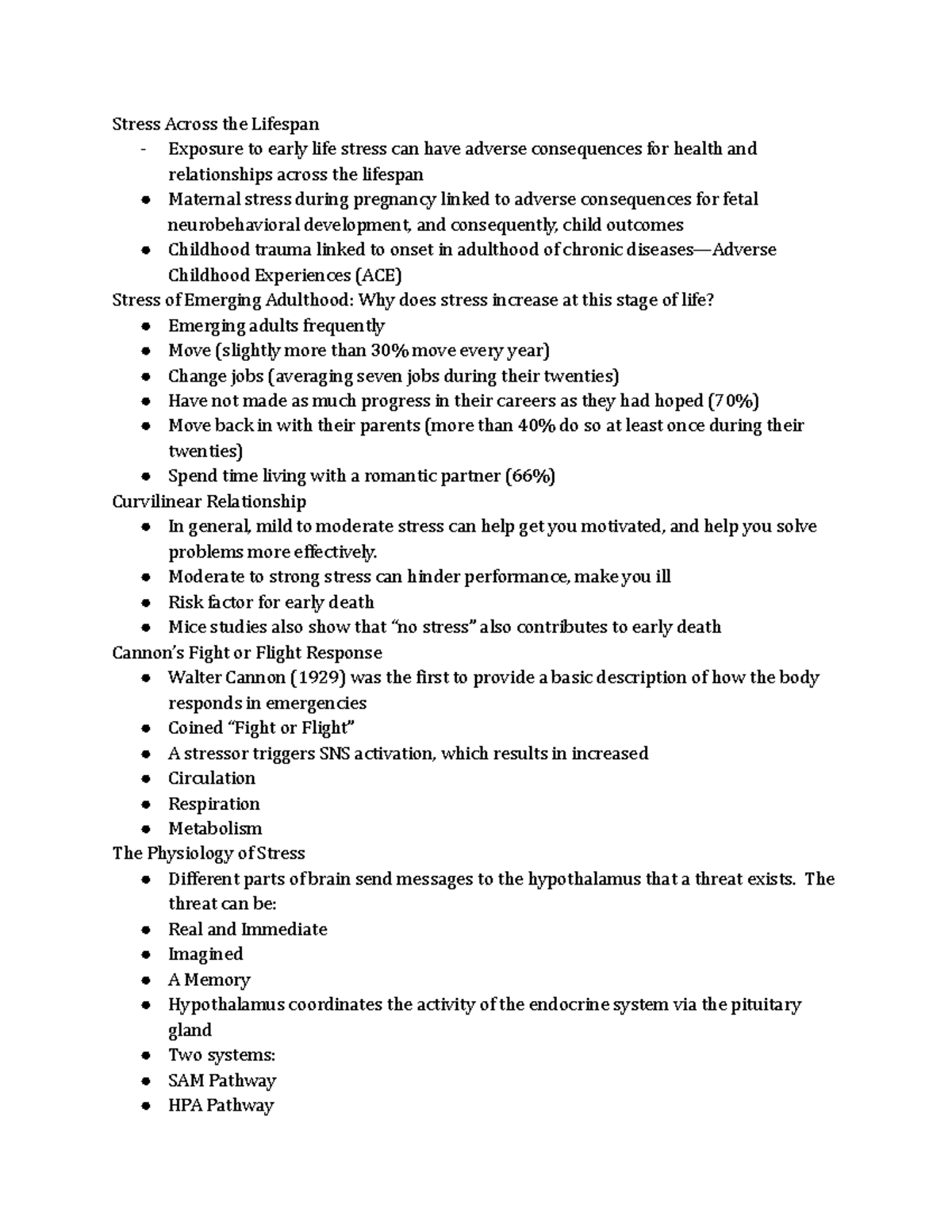 Chapter 4 Part 2 - Stress Across the Lifespan - Exposure to early life ...