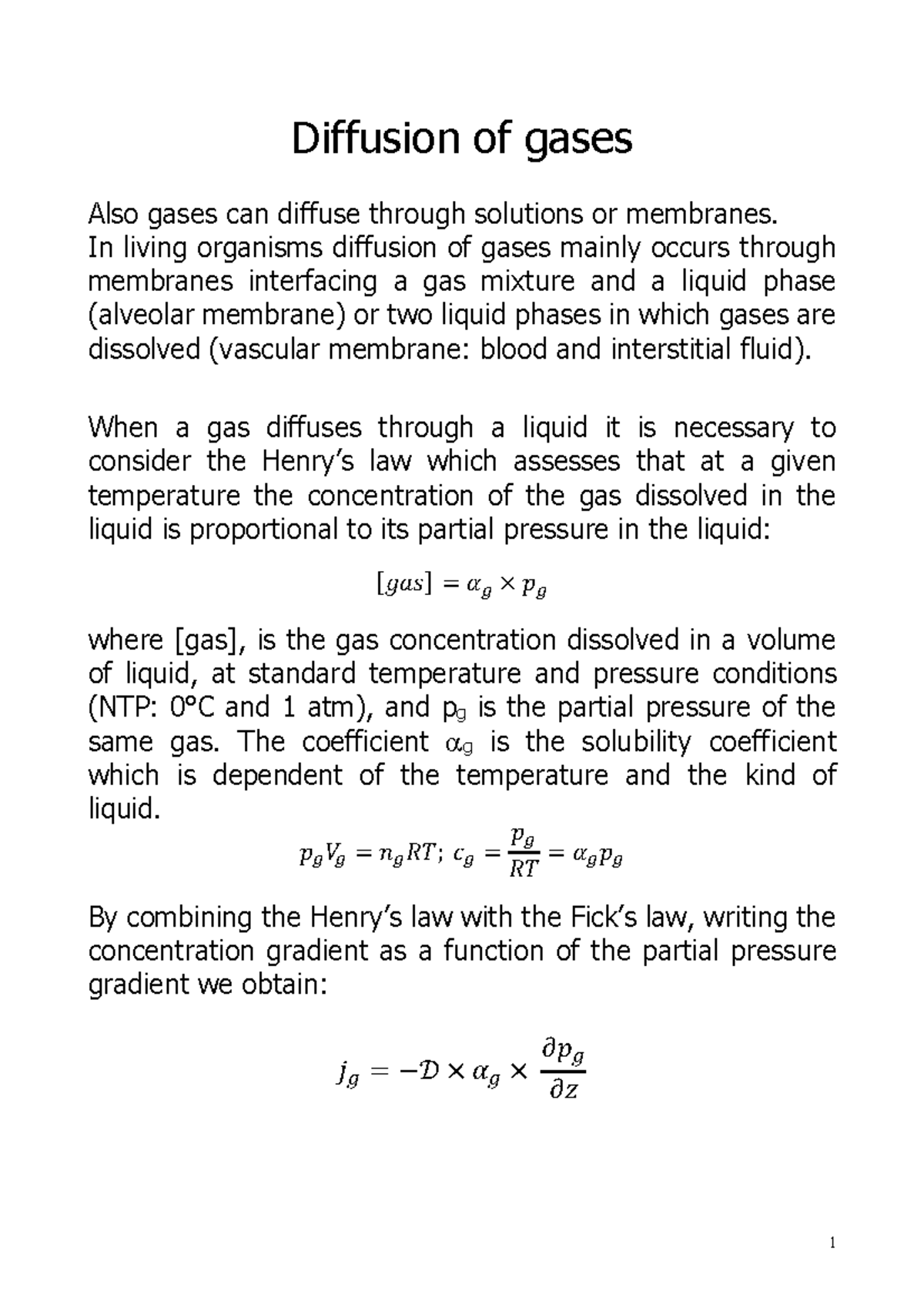 Diffusion of gases 1 Diffusion of gases Also gases can diffuse