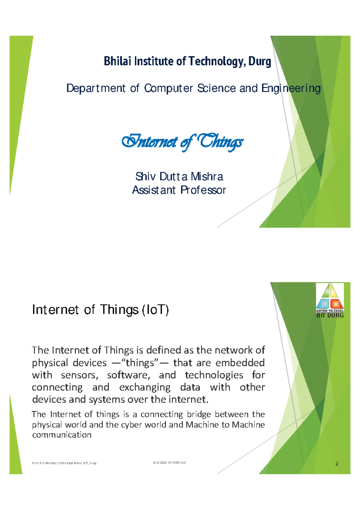 Io T unit 1 notes - Department of Computer Science and Engineering Shiv ...