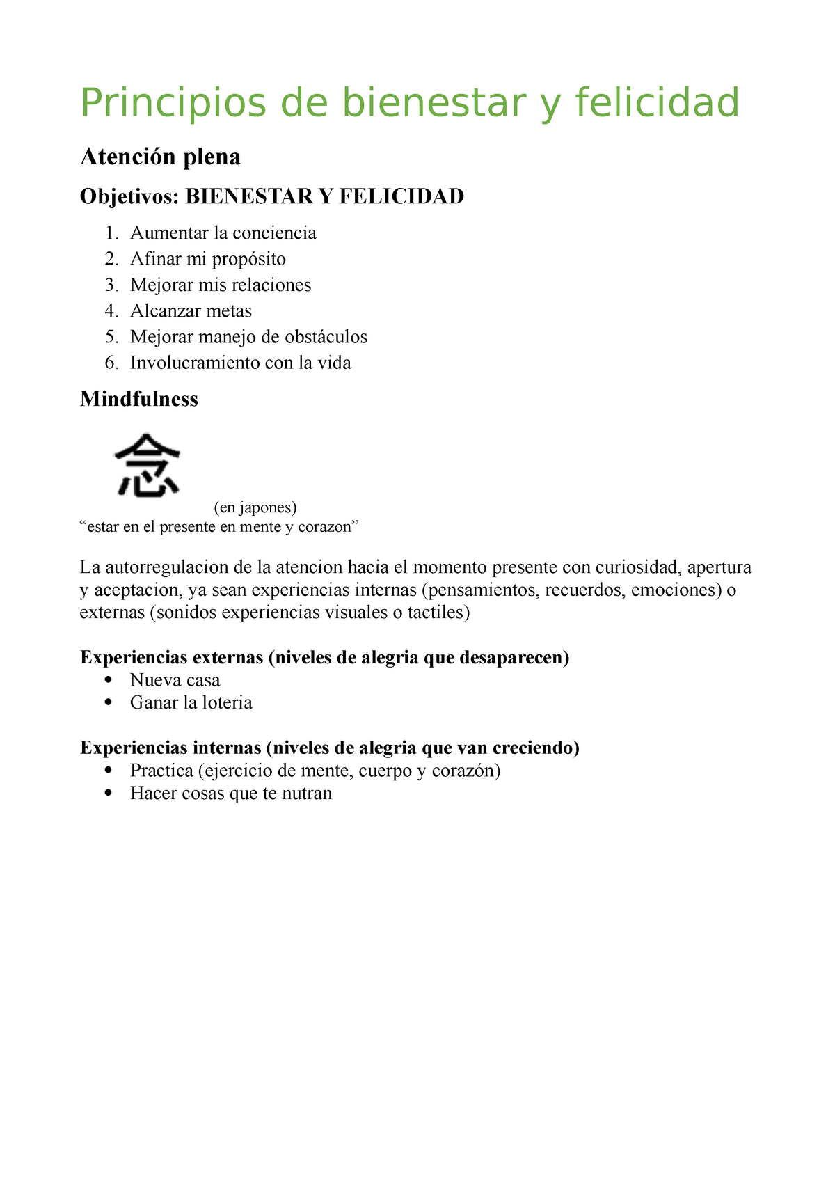 Principios De Bienestar Y Felicidad Repaso Para - Principios De ...