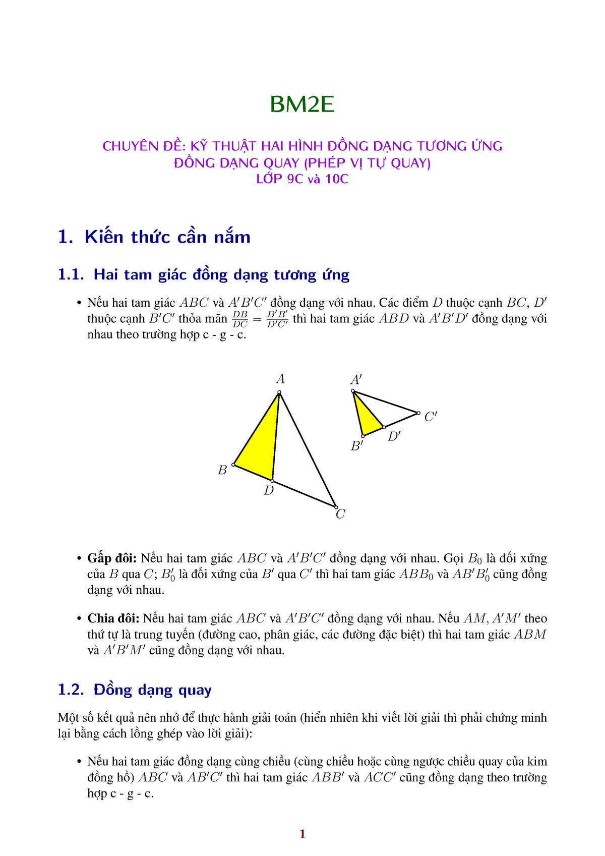 Bài giảng môn Hình học Lớp 8  Tiết 42 Bài 4 Khái niệm hai tam giác đồng  dạng