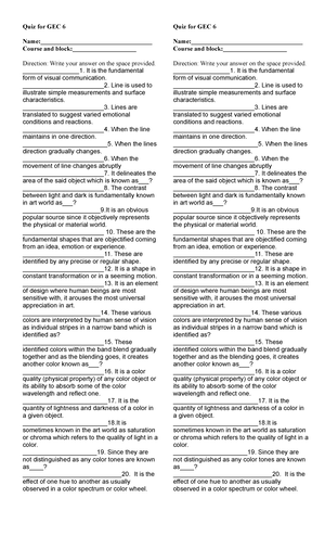 Prelim Exam for GEC 1 - exam - TUBOD COLLEGE Prelim Exam GEC 1 ...