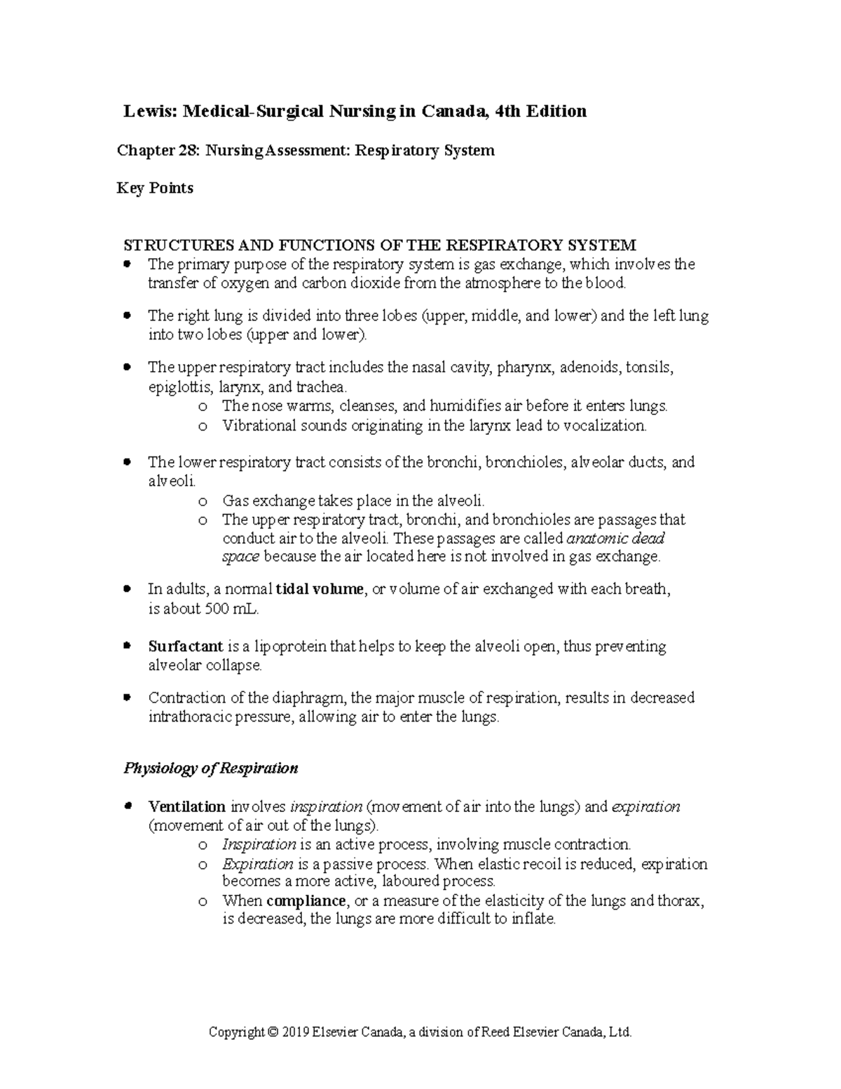 Chapter 028 - Nursing Assessment: Respiratory System - Copyright © 2019 ...