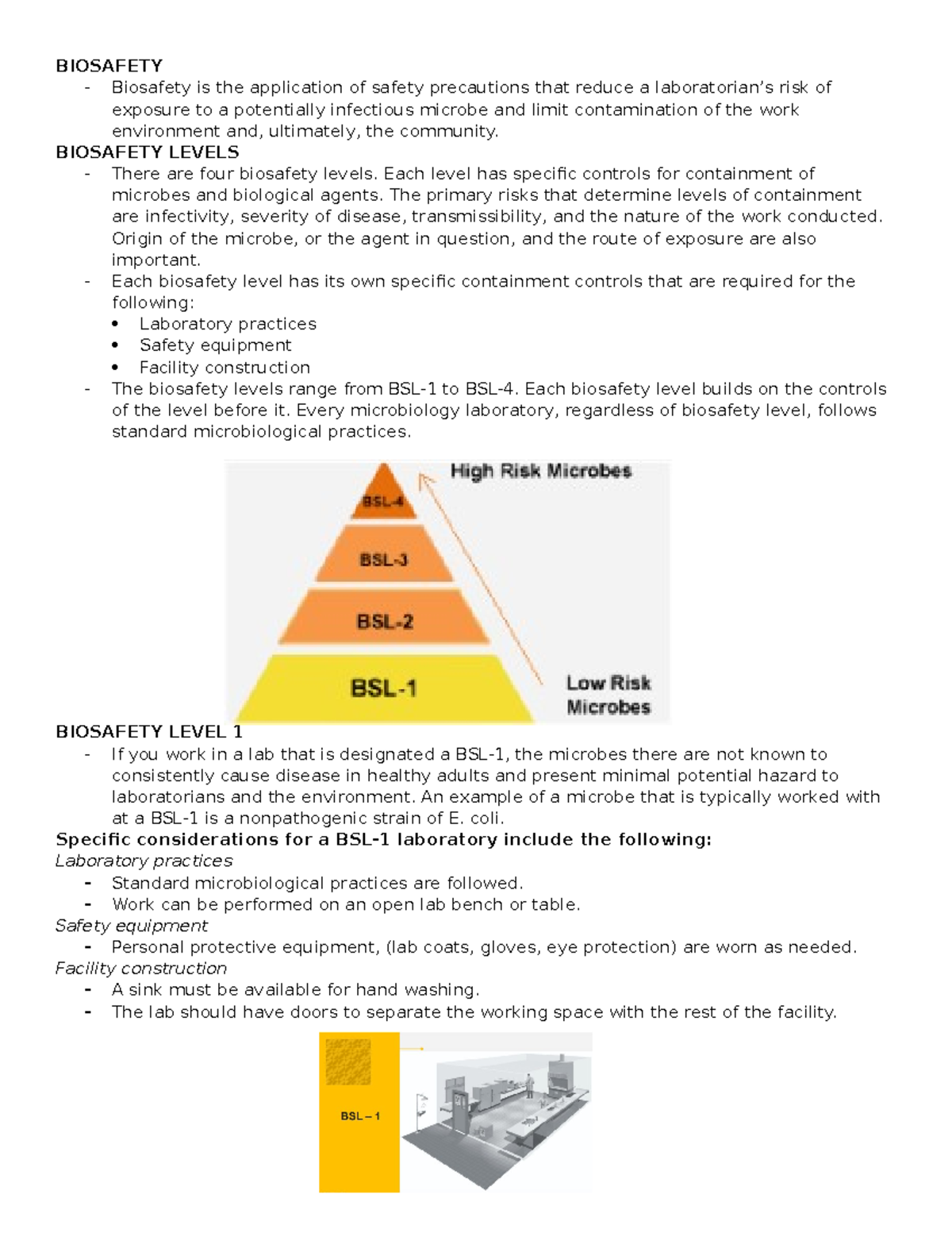 Biosafety Levels - BIOSAFETY Biosafety is the application of safety ...