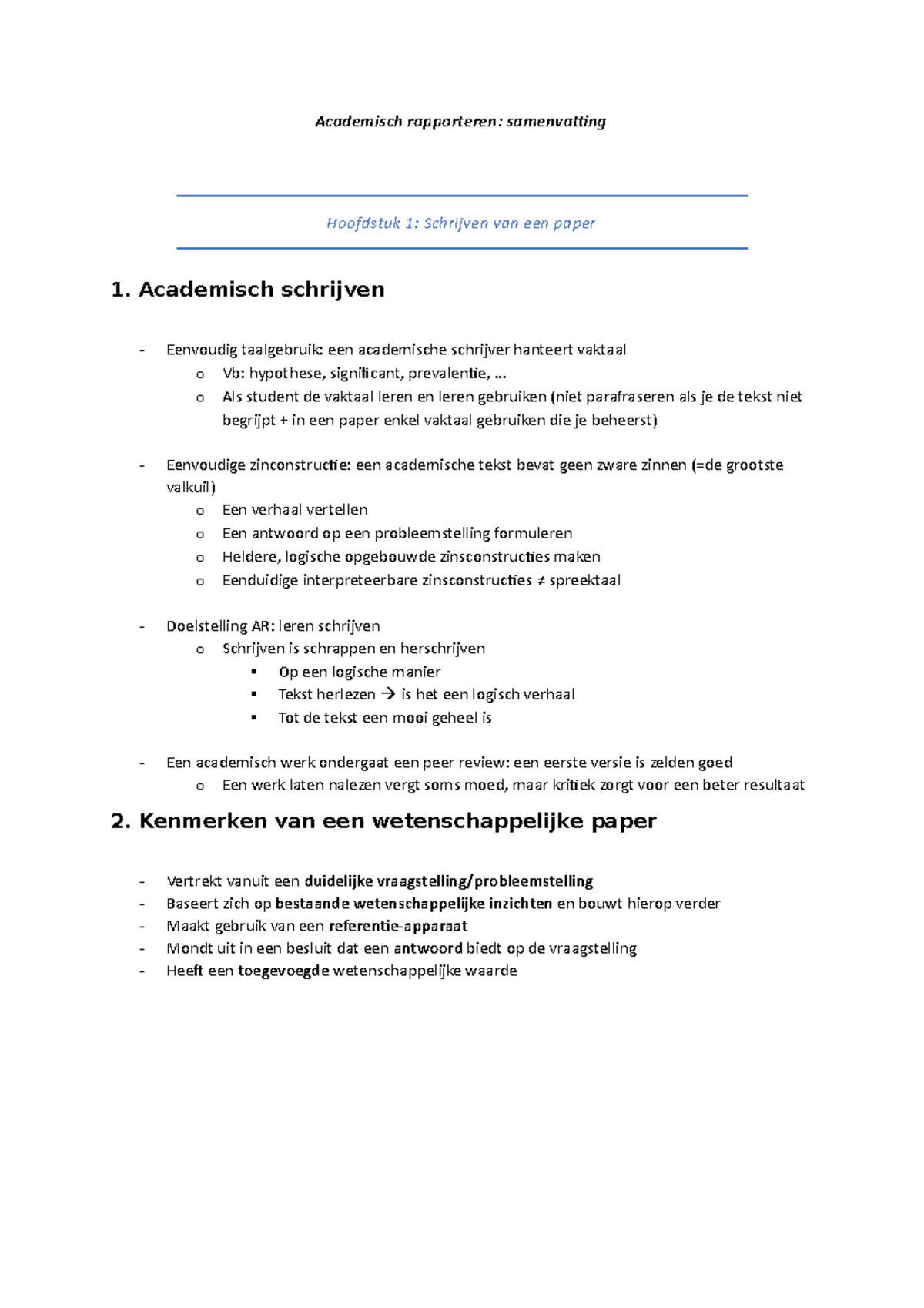 Academisch Rapporteren Samenvatting - Academisch Rapporteren ...