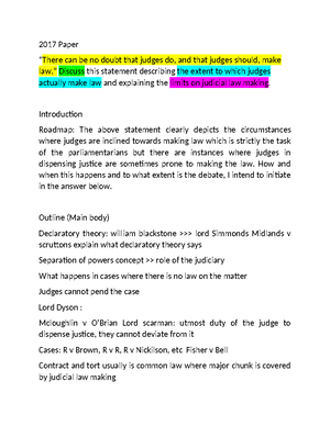 Judical precedent - Introduction The idea that judges should follow the ...