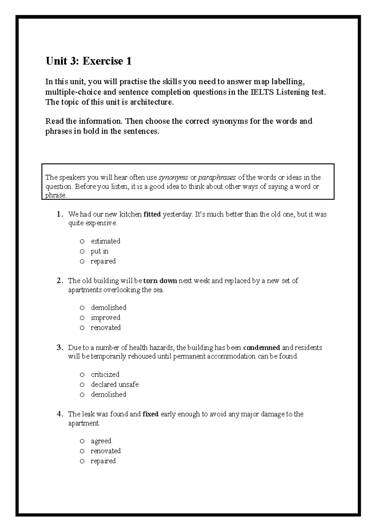 unit 3 listening assignment a