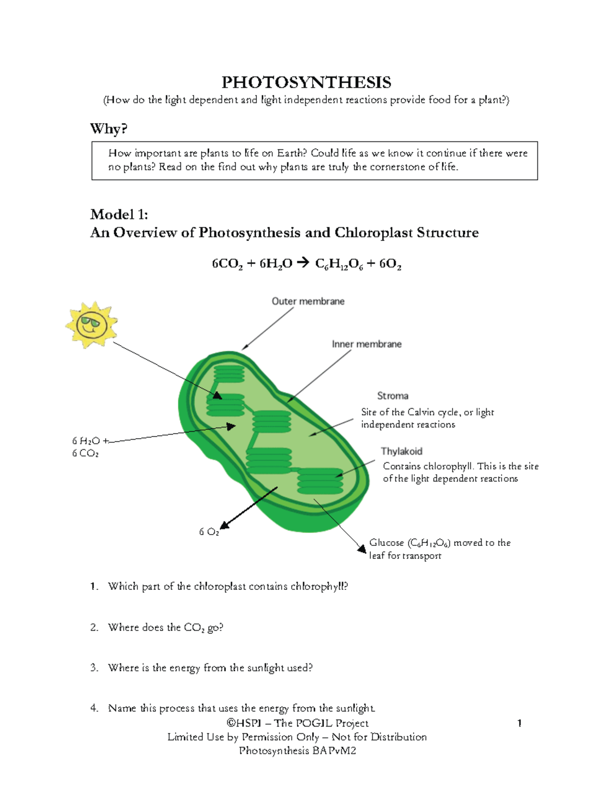 Photosynthesis wsheet and answer key - !HSPI – The POGIL Project ...