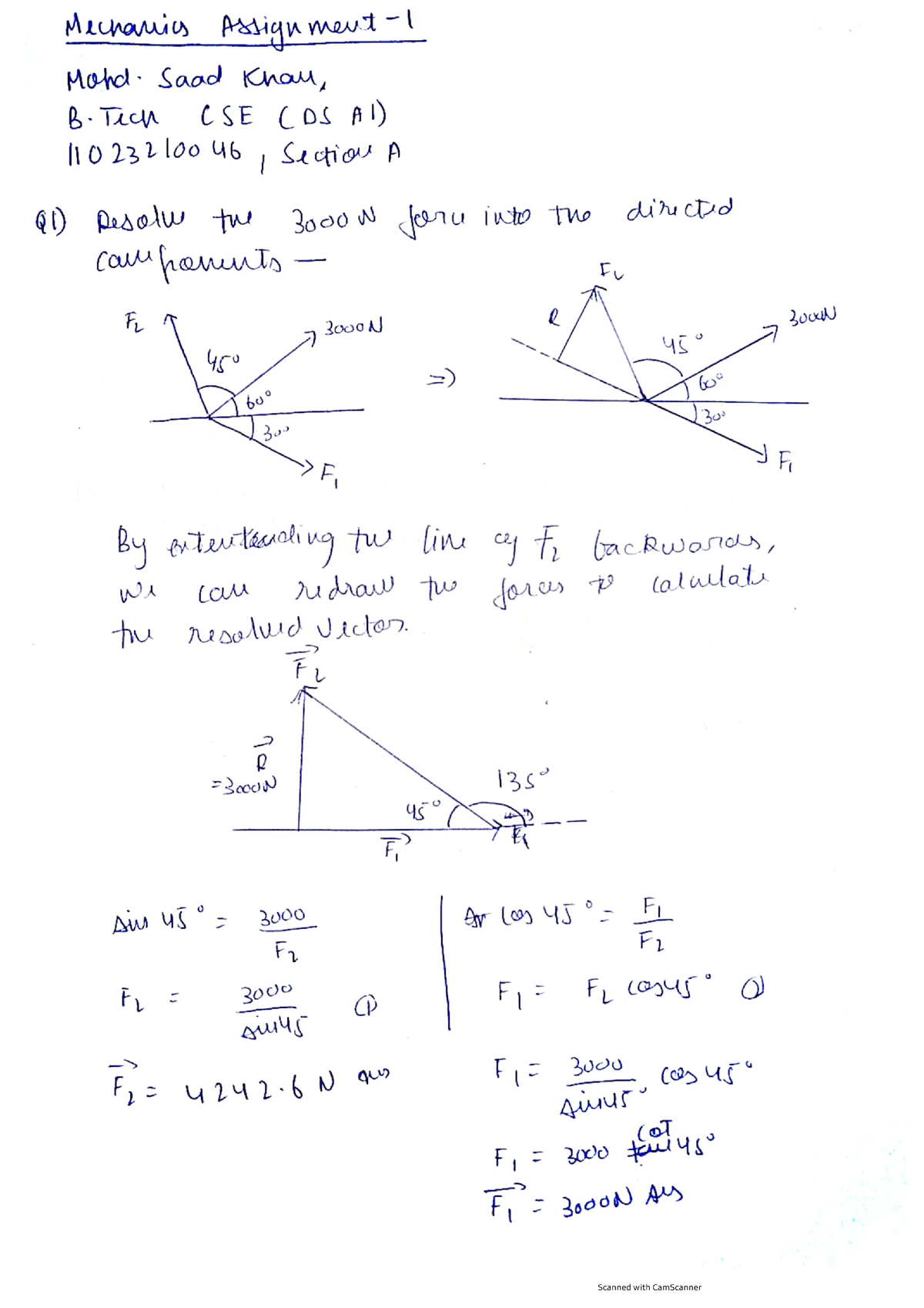 engineering mechanics assignment questions