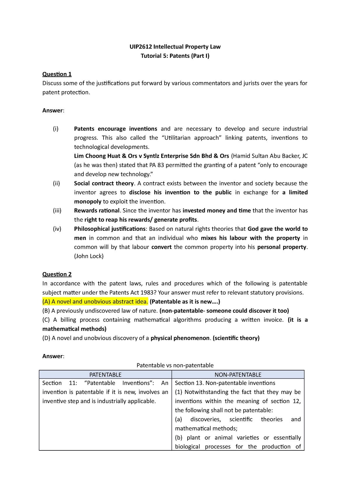 thesis topics for patent law