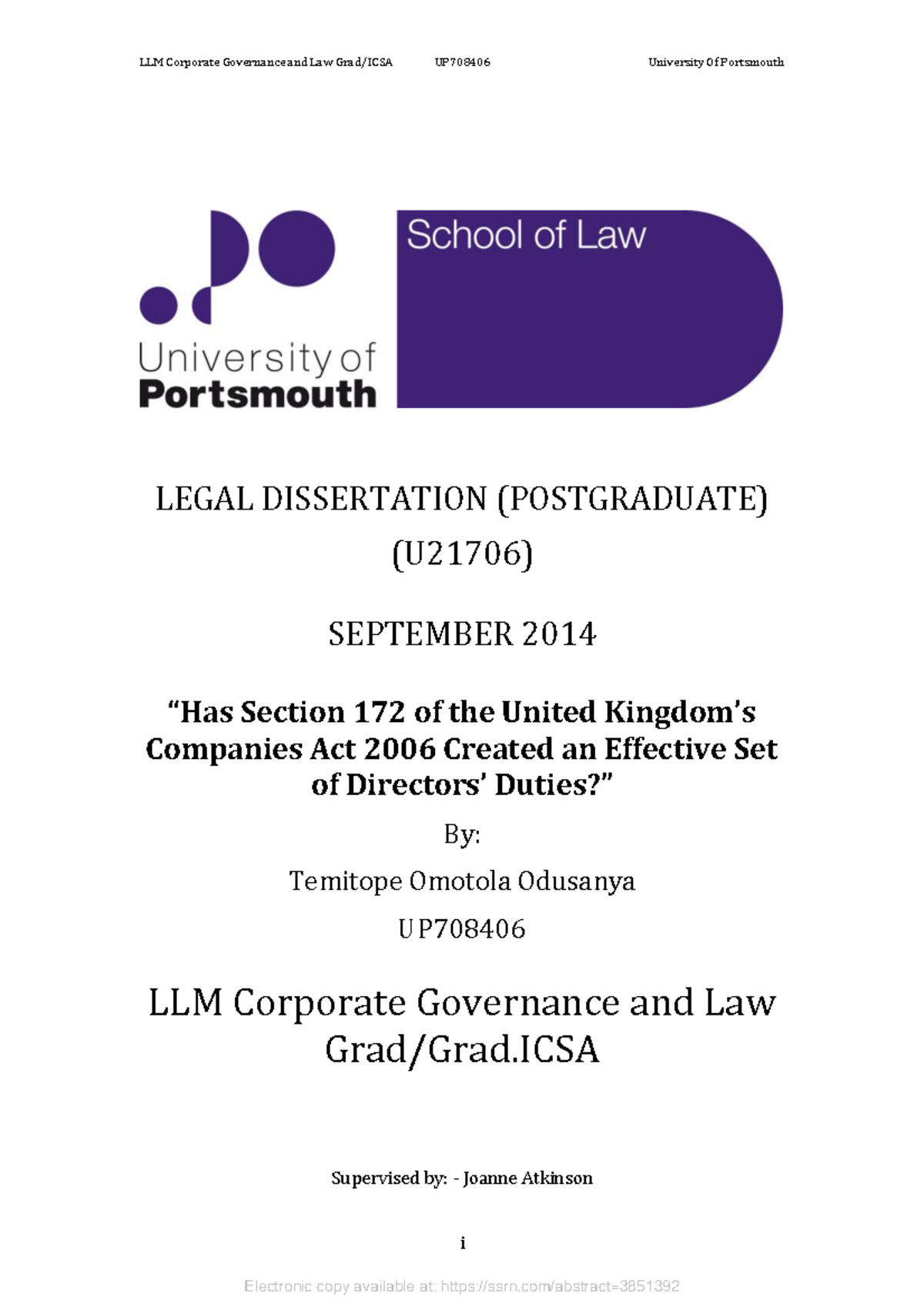 SSRN-id3851392 - Director's Duty under section 172 of Company Act, 2006 ...