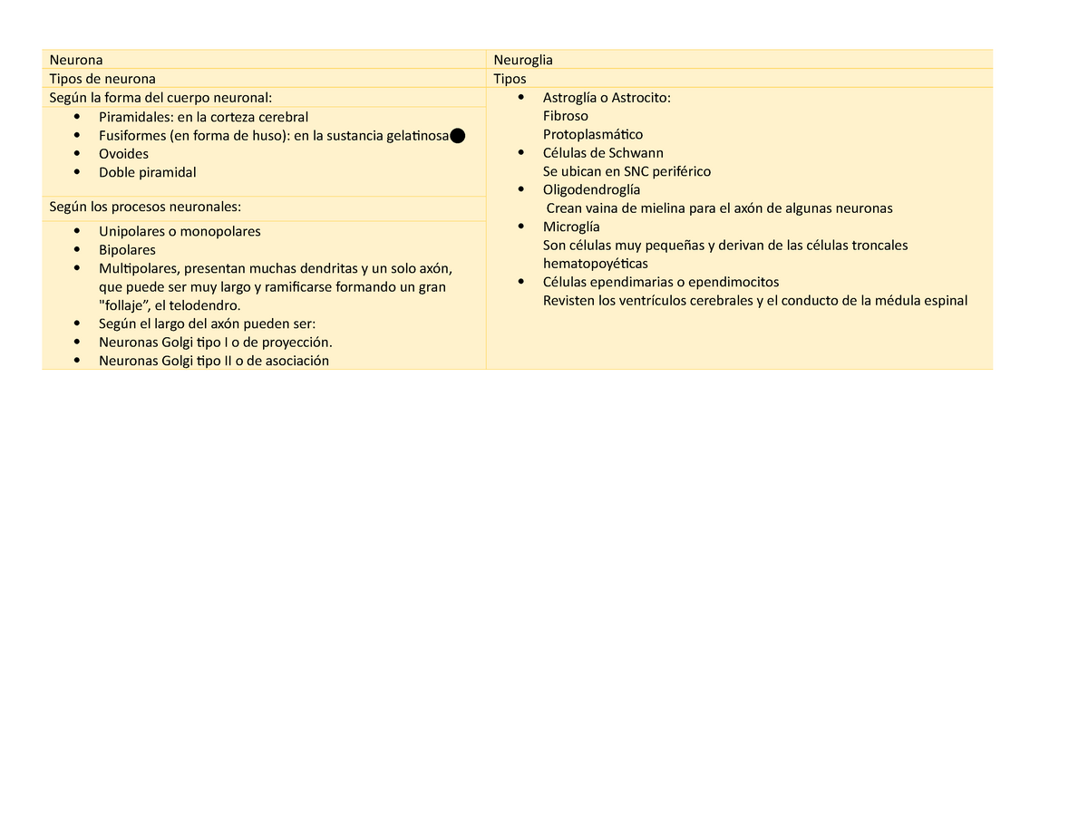 tipos de neuroglia