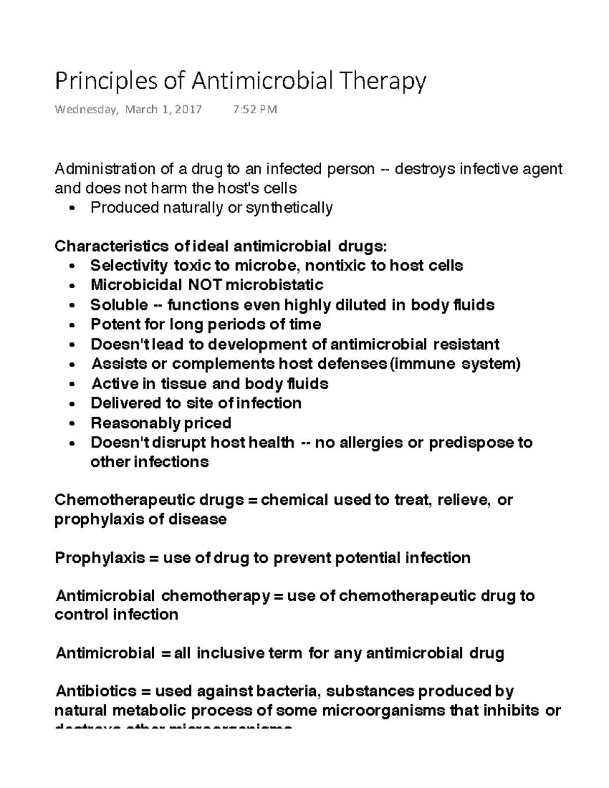 Bio 307 Principles Of Antimicrobial Therapy - Principles Of ...