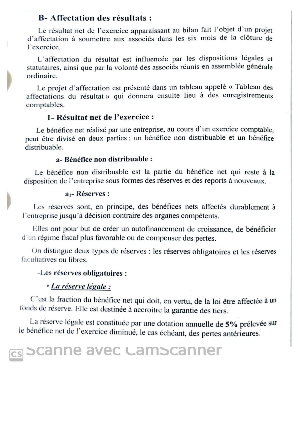 Compta Approfondie Affectation De Resultat 2 - Eléments Affectation ...