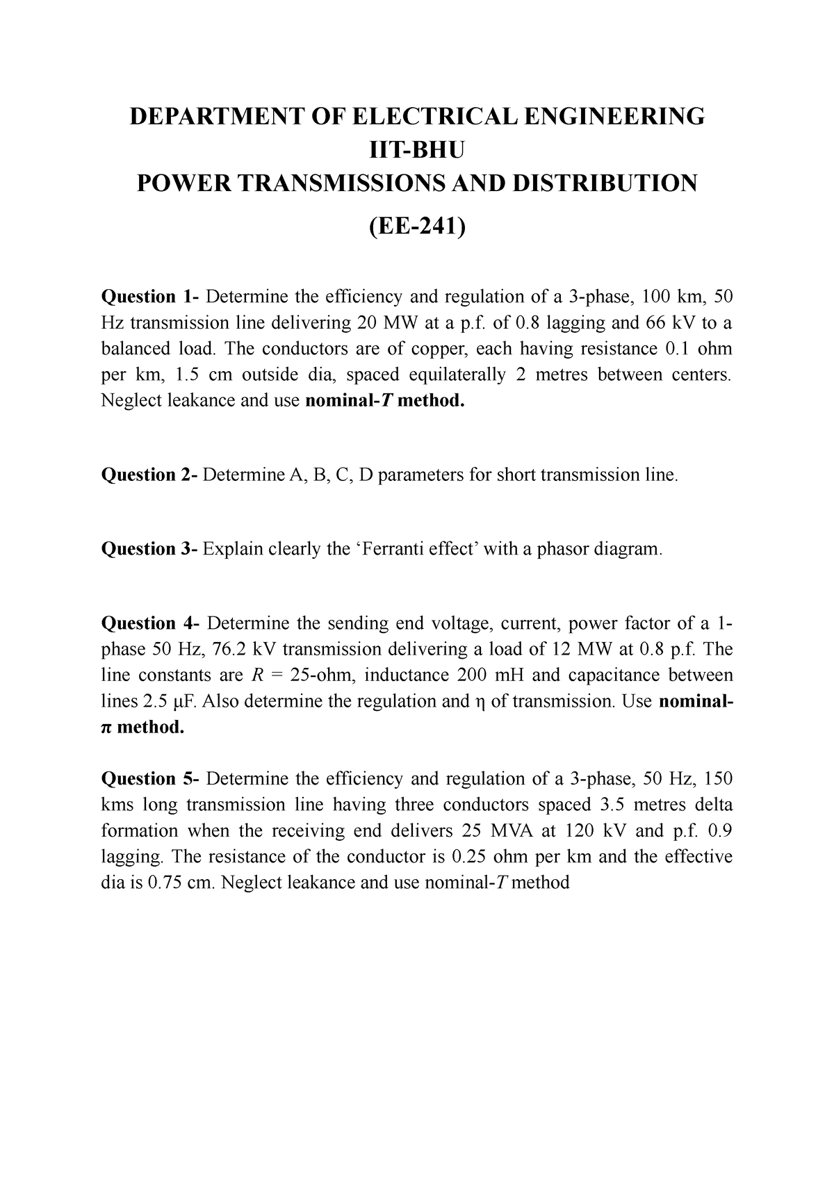 electrical engineering assignment pdf