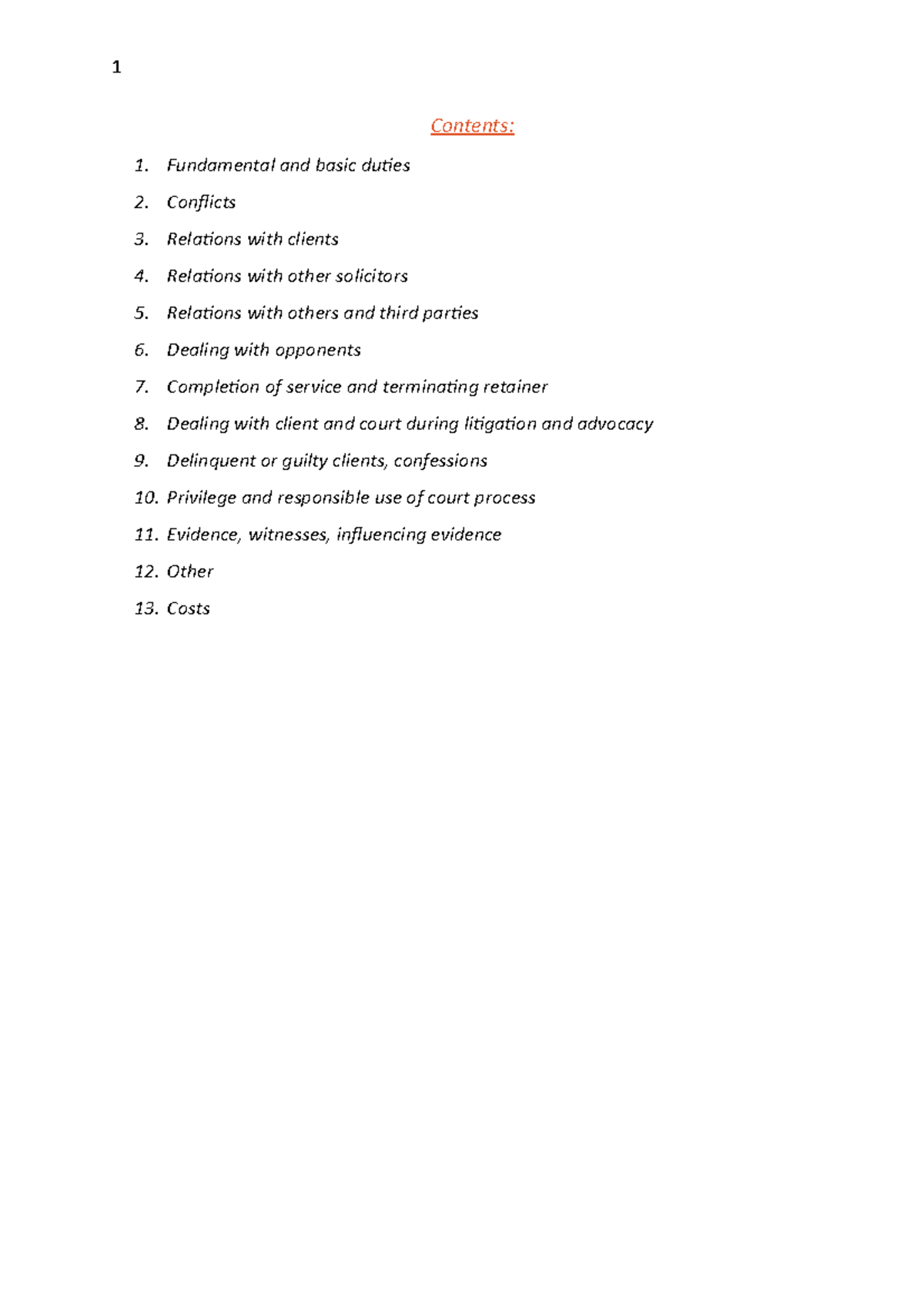 Expanded List of ASCR Rules Contents 1. Fundamental and basic duties