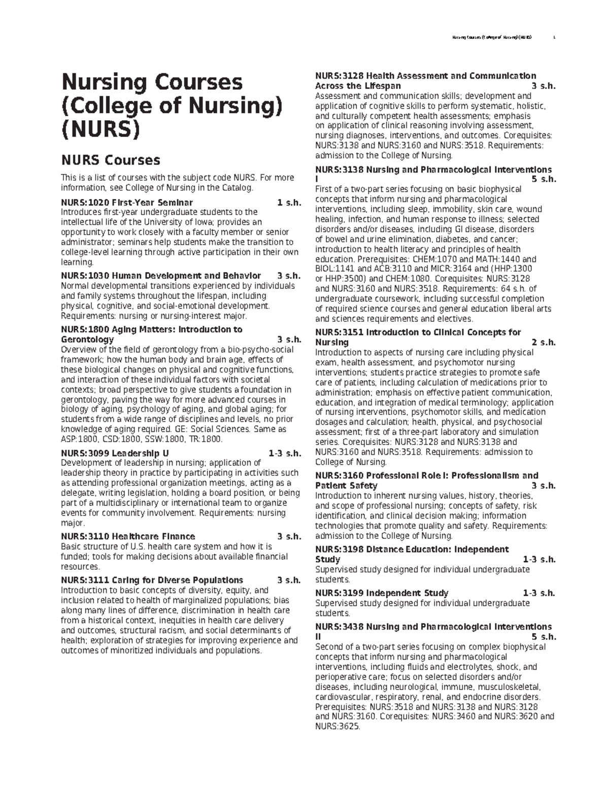 Nursing professionalism - Nursing Courses (College of Nursing) (NURS ...