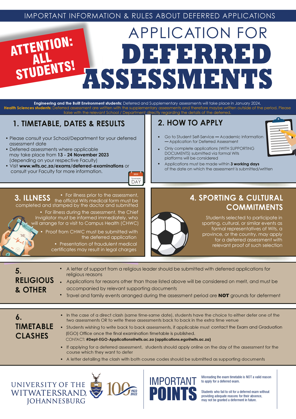 November 2023 Deferred Assessments 1. TIMETABLE, DATES & RESULTS 2