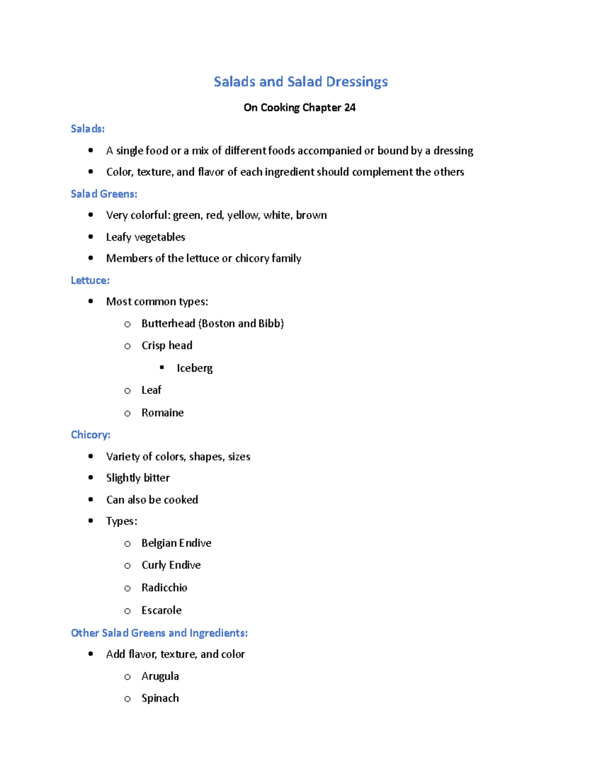 Chapter 24 Salads and Salad Dressings Salads and Salad Dressings On