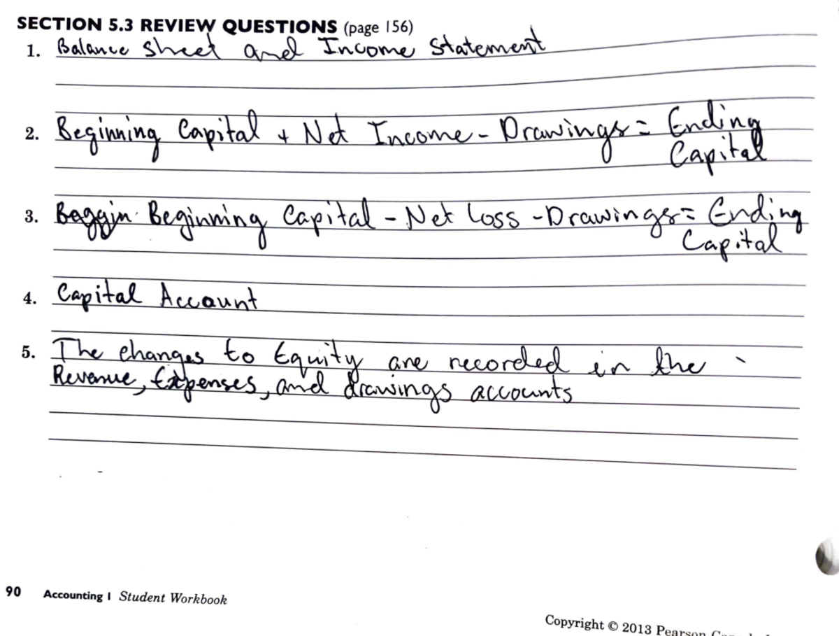 Accounting ch5 - SECTION 5 REVIEW QUESTION S (page 156) ___ ____ _ _ 1 ...