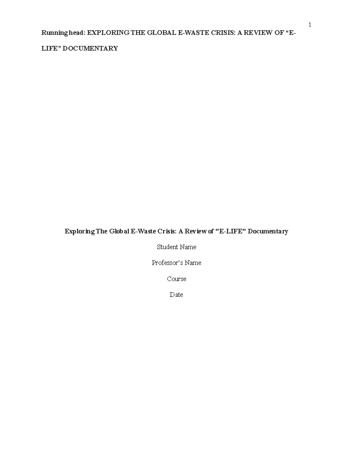 essay-on-elife-documentary-review-running-head-exploring-the-global